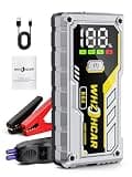 Car Battery Jump Starter 5000A Smart Portable Car Jump Starter Battery Pack (10.0 Gas/9.0L Diesel) 12V Safe Car Jumper with LCD Display Extended Jumper Cables, Fast Charge LED Light