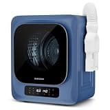 BANGSON Portable Dryers for Laundry, 1.8 Cu.Ft Compact Dryer with Shoe Drying Rack & Wall Mount Kit, LED Control Panel, Stainless Steel Drum, 120V for Apartment Dorm RV, Blue