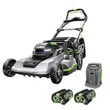 EGO Power+ Electric Lawn Mower, Self-Propelled Cordless with Touch Drive, Includes (2) 56V 4.0Ah Batteries and Rapid Charger – LM2122SP-2