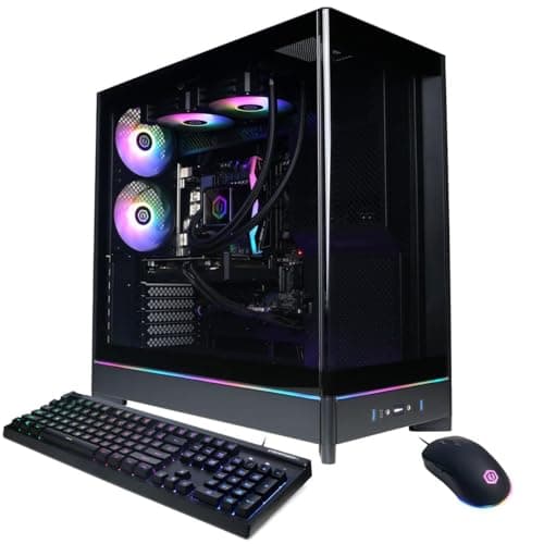 CyberpowerPC Gamer Supreme Liquid Cooled Gaming Desktop Computer, Intel Core i7-14700F 2.1GHz, 16GB RAM, 2TB SSD, AMD Radeon RX 9060 XT 8GB, Windows 11 Home, Black