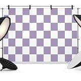 Purple Checkered Backdrop 10x8ft Geometric Purple Buffalo Plaid Photography Backdrop Fabric Photoshoot Background Tapestry Banner for Birthday Baby Shower Decoration Party Video Photo Studio Props
