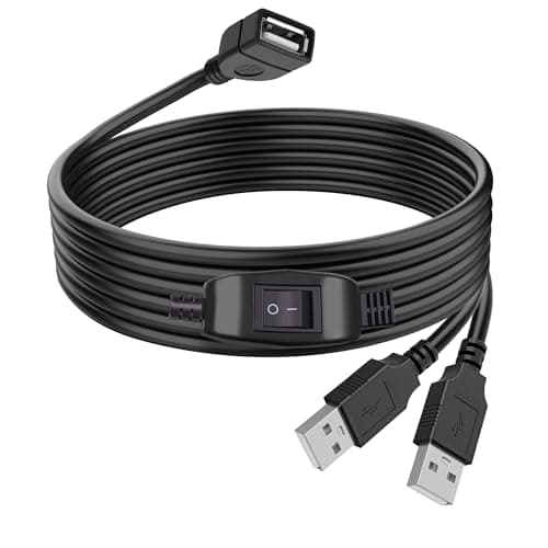 GIASYIEH USB Splitter 1 in 2 Out, Printer Cable Splitter for Two Computers, Dual USB Male to Female Compatible Printer, Scanner or Other Devices