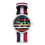ZMYAPQO Thin Blue Red Green Line American Flag Watches for Men