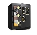 fireproof safe Safe Box with Digital Keypad & Alarm System Electronic Home Safe Adjustable Shelves, for Storage Money(Black)