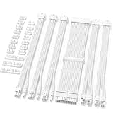 Sirlyr White PSU Extension Cable Kit,PC Power Supply Cables Extension Mod – 1x 24Pin ATX /2X 8 (4+4) Pin EPS /3X 8 (6+2) Gold-Plated Pin PCIE GPU Bright White Nylon Braided 11.8 Inch 6 Kits