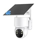 Oculview 2K Solar Security Camera Wireless Outdoor, 1PCS Outdoor Camera Wireless with 360° View, Cameras for Home Security with Color Night Vision, 4G LTE Cellular, No Wi-Fi Needed, 1 Pack, White