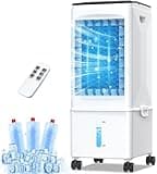 Portable Air Conditioners, [9.5L large Water Tank], 3-in-1 Evaporative Air Cooler for Room, Fast Cooling Portable AC Unit w/7H Timer/Remote, 3 Speeds, Quiet Swamp Cooler for Bedroom Office