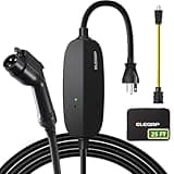 ELEGRP Level 1/2 EV Charger, 16 Amp, Portable J1772 Charger, 25FT Cable, NEMA 6-20 & 5-15 Adapter, Electric Car Charger 110V-240V for BEVs PHEVs, PBE & LRC Technology