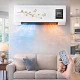 Portable Mini Ac Heater Combo 1800w, Wall Mounted Air Conditioner Fan 2-in-1, Quiet Exhaust-Free Cooling for Bathroom Rv Camper, Smart Remote Control Yellow