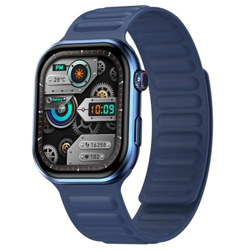 Fire-Boltt Brillia Pro Smart Watch 2.02" Super AMOLED Screen with Bluetooth Calling, SPO₂ and Heart Rate Monitor, 120+ Sports Modes, IP67 Waterproof Magnetic Smart Watch for Men and Women - Blue