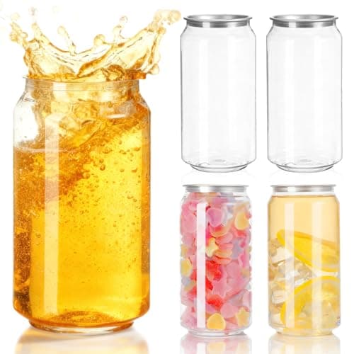 ABOOFAN 10Pcs Plastic Juice Bottles with Aluminum Sealed Caps 400ml Clear Leakproof Drink Containers for Smoothie Reusable Water Bottles Compatible with Automatic Cup Sealer
