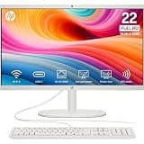 HP 22" FHD All-in-One Desktop Computer, 16GB RAM, Quad-Cores Intel N100, Windows 11, 128GB Storage, Office 365 for Web, Keyboard & Mouse Included, White