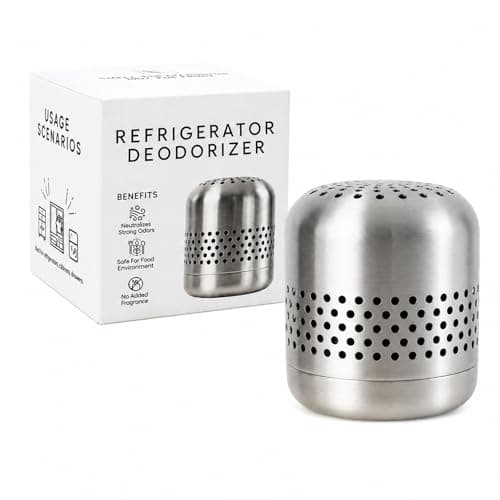 10-Year Fridge Deodorizer Odor Eliminator, Refrigerator & Freezer Air Purifier, Neutralizes Food Smells Without Baking Soda, Multi-Use for Car, Closet & Home, More Effective Than Bamboo Charcoal Bags