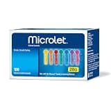 Ascensia MICROLET Lancets for Glucose Blood Testing (100 Count) 28-Gauge Silicone-Coated, Multi-Colored, Sterile, Single Use Lancets for Diabetes Blood Glucose Testing