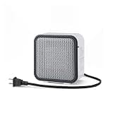 Amazon Basics Ceramic Space Heater, Portable Mini Heater for Office Desk, 500W, With Tip-Over Protection, Lightweight 1.4 lbs, White, 5.9"D x 3.2"W x 6"H