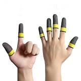 Finger Sleeves Conductive Fabric for Mobile Gaming Smooth Touchscreen Control (1 Pair)