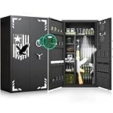 Double Door Gun Safe, 2026 New Digital Safe Box, 54.3" Tall Large Gun Safe with Removable & Adjustable Shelves, Tactical Star Eagle Silk Screen Print, 5 Locking Bolts, Vibration Alarm with Silent Mode
