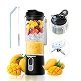 Personal Size Portable Blender for Smoothies - Cordless Small Blender with 20oz Large Capacity BPA-Free Travel Cup, Type-C Rechargeable Freshly Squeezed in Outside/Office/Gym
