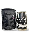 JPSK IMPEX Professional Dholak Drum 18 Bolt Tuned Mango Wood Dholki with Handmade Heavy Pudi | Handmade Dholak | High Quality Sound | Waterproof Padded Carry Bag Included