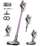 Feetis Cordless Vacuum Cleaner,Upgraded 550W 45KPA Vacuum Cleaners for Home, 60Mins Stick Vacuum with Self-Standing,LED Display,Anti-Tangle,8-in-1 Wireless Vacuum for Carpet, Hardwood Floor & Pet Hair