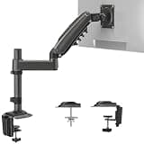 HUANUO Single Monitor Arm, Adjustable Desk Mount for 13-34 inch Screens, Holds 19.8lbs, 22.44 inch Max Height, Full Motion Swivel Gaming Monitor Stand with VESA 75x75mm and 100x100mm Compatibility