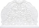 SMARTCAREWOOD Handmade Peacock Bed Headboard Flower Hand Crafted Panels Wall Mounted Art Hanging Wall Decor (White-King Size- 72x48x1 -inches)