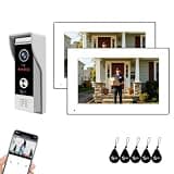Video Doorbell WiFi Camera Wired 7 inch Touchscreen Monitor (1 Doorbell + 2 Monitor)