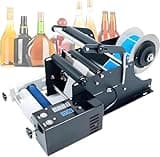 SENODON Electric Round Bottle Labeling Machine, Semi-Automatic Round Bottle Labeling Machine for 20-100mm Diameter, Sticker Label Printer Packing Machine, Label Applicator 30Pcs/min