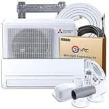 Mitsubishi 9000 BTU 18 SEER2 WX-Series Mini Split Heat Pump System with 15ft Line Set & Installation Kit - R454B Single Zone | Wall Mounted Ductless AC/Heating Unit