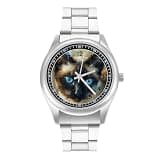 FodPand Mens Stainless Steel 3-Hand Analog Watch Easy Reader 40mm Dial