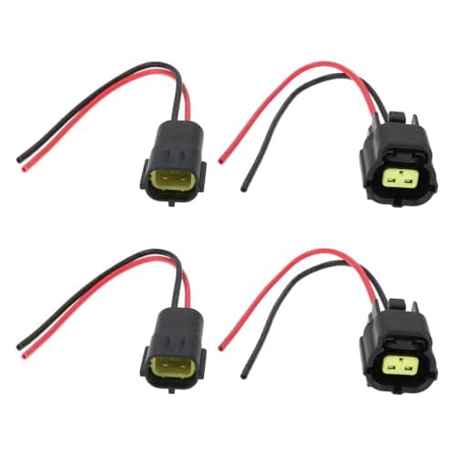 ECSiNG 2 Pair 2PIN Engine Coolant Temperature Sensor Connector Harness Compatible with Toyota