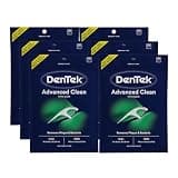 DenTek Advanced Clean Floss Picks with No Break & No Shred Dental Floss, Plaque Remover, 150 Count, Pack of 6