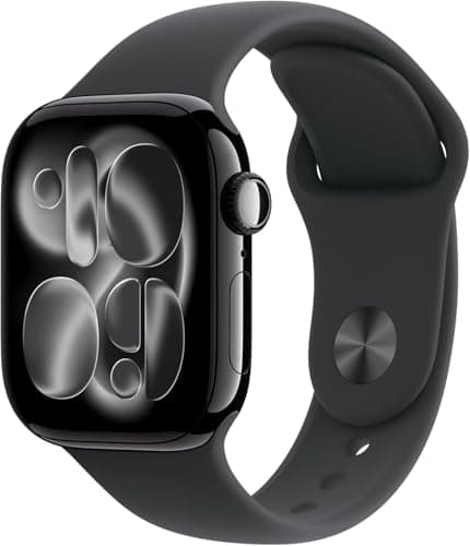 Apple Watch Series 11 [GPS 42mm] Jet Black Aluminum Case with Black Sport Band, S/M (Renewed Premium)