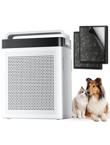 Cypcat Air Purifier for Home Pets Hair, Dual Intake Captures Pet Fur, Covers Up to 2,500 Ft², High-Carbon HEPA Air Cleaner for Odor, Pollen, Allergies, Sleep Mode for Bedroom, Office