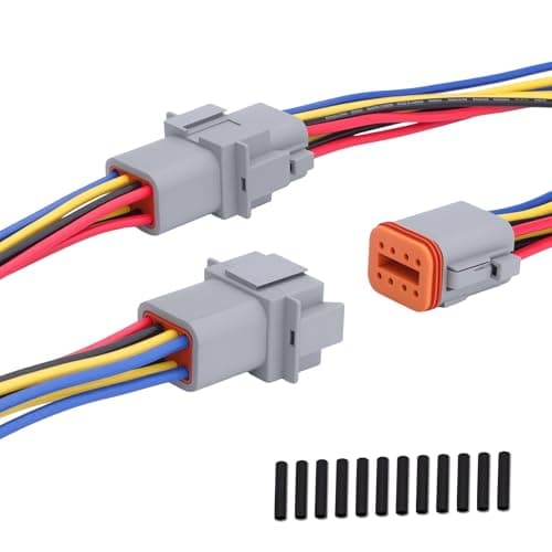 EBILNVKE 16 AWG 8 Pin Deutsch DT Connector - IP68 Waterproof Automotive Electrical Wire Connectors (Male & Female) for Truck Boat Marine Motorcycle LED Light Bar - 2 Kit