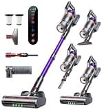 INTETURE Cordless Vacuum Cleaner, 650W 55KPA 70 Mins Vacuum Cleaners for Home, Anti-Tangle Stick Vacuum with Touch Screen, Wall Mount Charging, Upgraded Vacuum Cordless for Pet Hair/Carpet/Floors