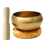 Tibetan Singing Bowls Singing Bowl Set Buddha Multi-size Meditation Chanting Wooden Striker Release Stress Metal Sound Yoga(8.5cm)