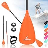 LEDONNE SUP Paddle 4-Piece Adjustable Stand Up Paddle Floating Lightweight Portable Kayak Paddle Paddleboard Oar with Aluminum Alloy Shaft, 2 Nylon Blades, Hook&Loop, Drip Ring, Orange