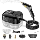 High Pressure Steam Cleaner, 6-Level Adjustable, 15s Heat-Up, 1.2L Large Tank. Portable High Temp Bathroom Power Steamer Cleaning Machine Steam Cleaner For Home Use Kitchen Grease Car Cleaning