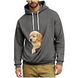 CMELTANM Pet Pouch Hoodie Men Small Dog Carrier Hoodies Puppy Pouch Sweatshirt Animal Holder Pullover Tops Dark Gray