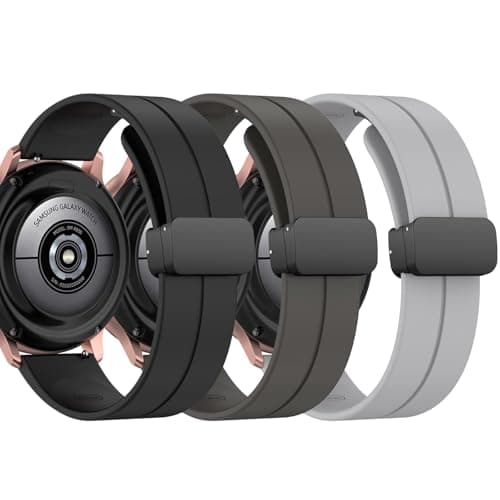 Compatible with Betatree Smart Watch Band 1.83'', Soft Quick Release Replacement Silicone Straps for Betatree 1.83'' (Black&Grey&Grey)