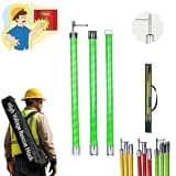 Green Universal Spliceable Rescue Rod Tool for Fiberglass, Portable High Voltage Insulated Rescue Hook with Four Types of Switch Heads, Insulated Equipment(ligjt Grey,3.0m 3-Section 35kv)