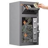 Drop Slot Safe, Heavy Duty Steel Cash Drop Safe with Digital Keypad & Emergency Keys, Bolt Down Commercial Money Safe for Retail Store, Office, Business (3.1 CuFt-Single door-M)
