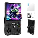 R36MAX Retro Handheld Game Console, Portable Retro Gaming Console 4.0'' IPS HD Screen and Linux System, Support 30+ Emulator and 64GB TF Card Video Game Consoles, 4000mAh Battery (Black 64GB)
