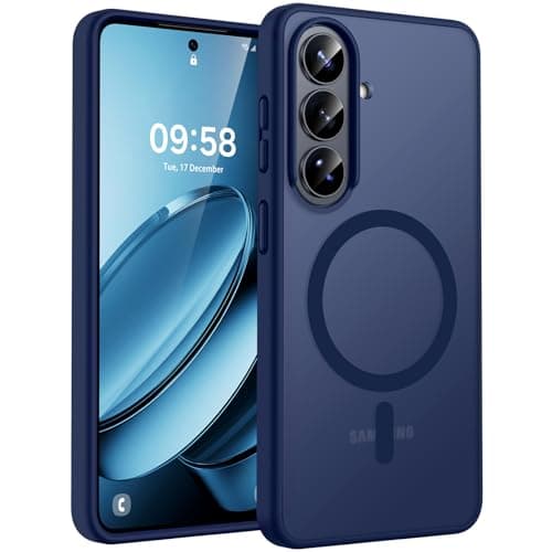 TOCOL for Samsung Galaxy S26 Case, Compatible with Magsafe, Full Camera Protection, Built-in Magnetic Ring, Drop Protection, Translucent Matte Phone Case for S26 6.3 inch (Dark Blue)