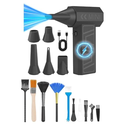 1PC MiniTurbo Snow Blower, 105000RPM Handheld MiniTurbo Snow Blower for Car with 5 Nozzles, 4000mAh Portable Heated SnowTurbo Blowers, Ideal for Vehicle SnowRemoval and HomeCleaning