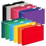12 Pack Hanging File Folders, Letter Size with 1/5-Cut Adjustable Tabs, 12 Selected Color - File Folder Organizer for Filing Cabinet Office Home, Designed for Bulky Files, Medical Charts