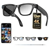 AI Smart Glasses with Camera, 13MP HD Capture, 4K EIS Video, Photochromic