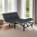 Calivox Adjustable Bed Frame, Queen Electric Bed Base with Massage, Head and Foot Incline, Wireless Remote, Type-A/C USB Ports, LED Night Light, 4 Adjustable Legs