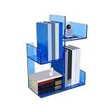 VHDY85KA Bookcase Desk Top Organizer Bookshelf, Home Office Blue Transparent Acrylic Storage Shelf Organizer Shelves